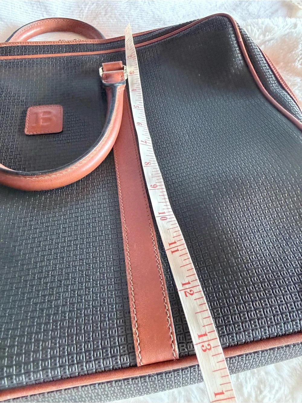 Bally Black Briefcase with Brown Leather Trim
